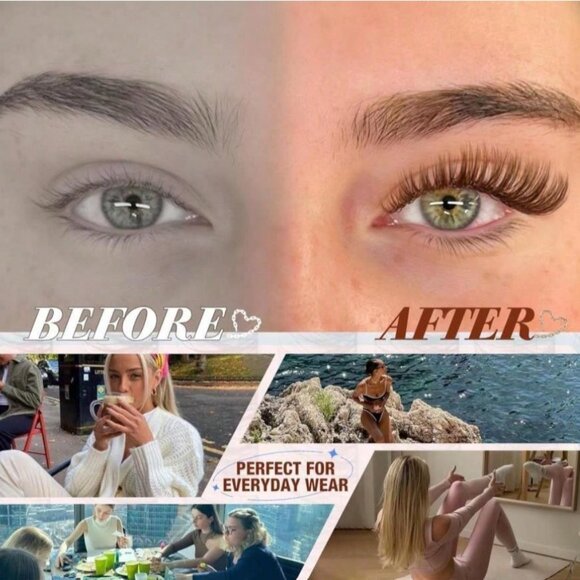 Mavphnee Eye Lash Clusters Brown Eyelash Extensions Natural Full Length Bond - Picture 10 of 10